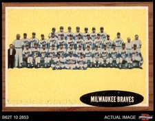 1962 Topps #158 Braves Team Normal Tint COMMON VARIATION 7 - NM