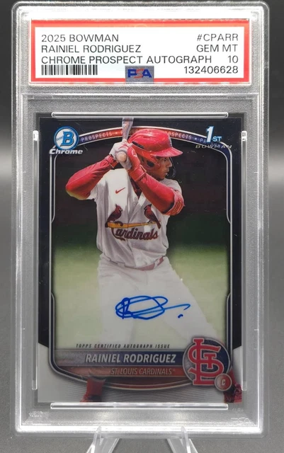 Rainiel Rodriguez St. Louis Cardinals 2025 1st Bowman Chrome Auto PSA 10 Low Pop
