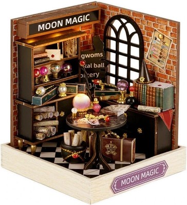 DIY Puppenhaus Mond Magie Holz Süßigkeiten Talk Shop Miniatur Haus mit Einrichtung