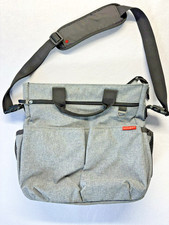 Skip Hop Gray Diaper Bag Backpack Tote w/ Shoulder Strap Multiple Pockets