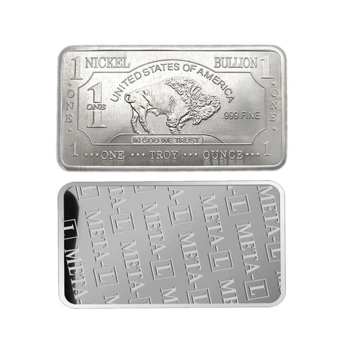 Rare Mint 1oz Troy Ounce Nickel Bullion Bar 999 Pure Fine