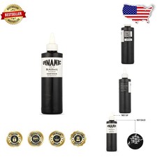 Professional 8oz Black Tattoo Ink - Bold, Vivid, USA Made, Long-Lasting Quality