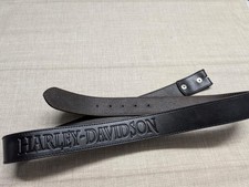 vintage HARLEY DAVIDSON buckle belt 44 western SPELLOUT motorcycle black leather