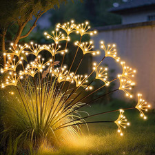 Solar Garden Lights 2Pk Swaying Starburst Outdoor Lights for Yard Warm White