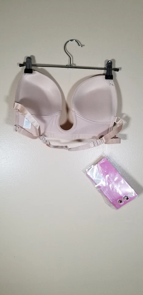 Sujetador Push Up Corte Bajo Profundo U Correa Extraíble Sin Tirantes Sin Espalda Talla 5 38B,C Foto 3 de 4