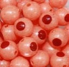 TroutBeads BD17-08 Blood Dot Eggs Orange Pearl 8mm 15 Pack