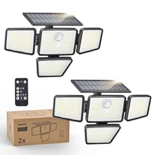 Philips Solar Security Light Outdoor 196 LED WallMounted Flood Light remote also