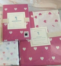 Pottery Barn Disney Twin DUVET heart PINK pillow SHAM school girl Birthday -