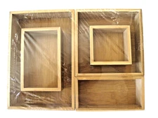 5-Piece Bamboo Drawer Org Set~Multi~Use Storage Trays NEW sealed FREE shipping..