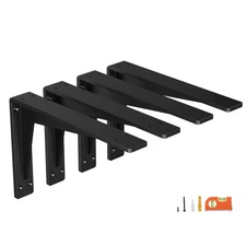 4-Pack 6 Inch Heavy Duty Shelf Brackets, Premium Metal Wall Bracket for Mante...