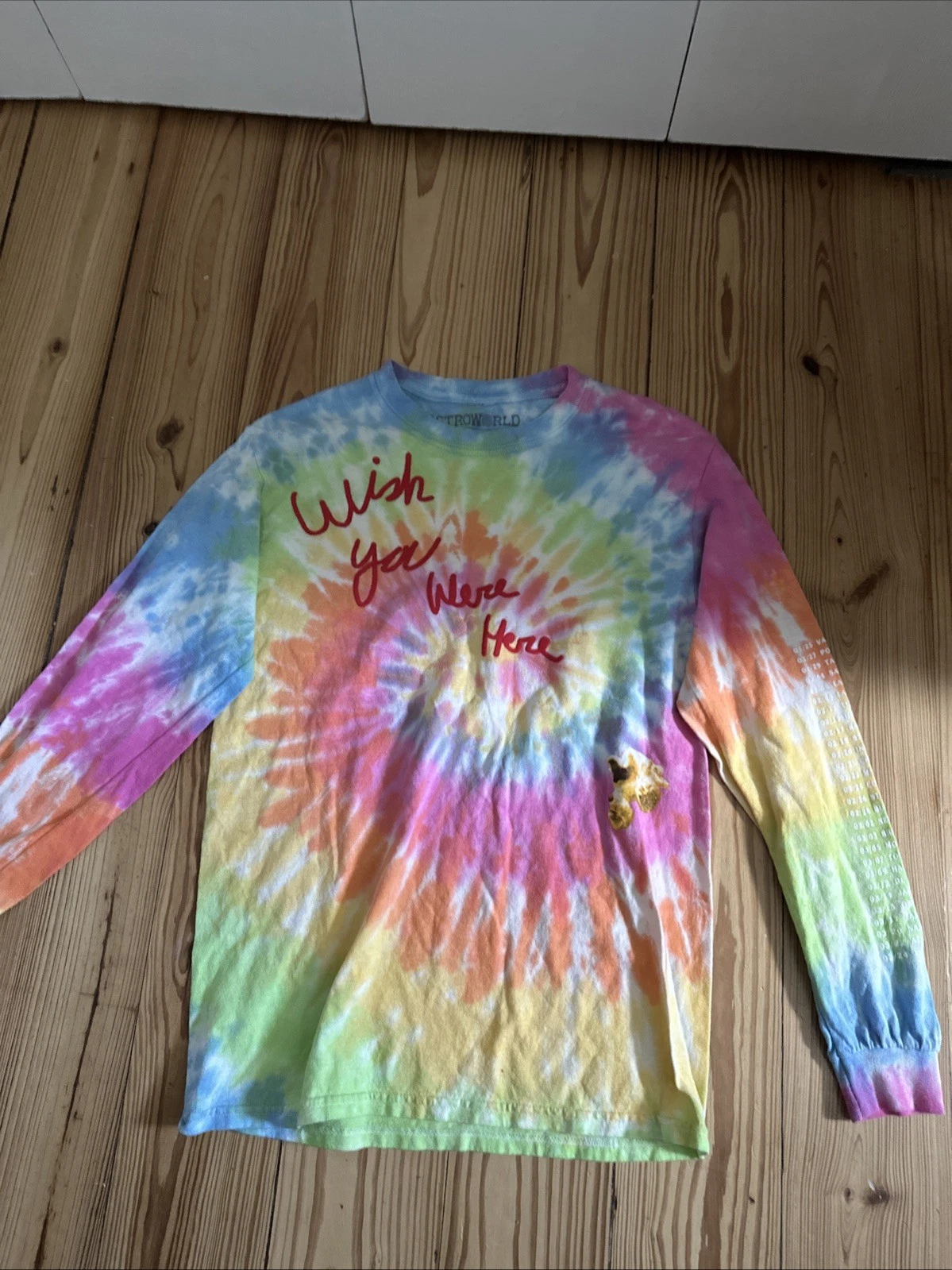 Travis Scott AstroWorld Tour Tie Dye Long Sleeve Shirt Small Wish You Were Here