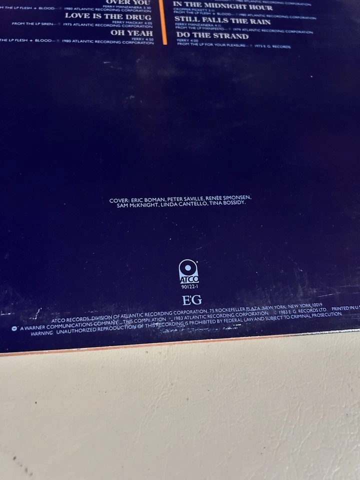 Roxy Music The Atlantic Years 1973-1980 Vintage Vinyl Record LP 1983 - Image 3 of 4