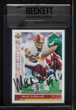BAS 1993 Upper Deck Mark Schlereth #276 Seal of Authenticity Auto 3c7