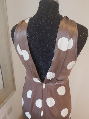 Mint Velvet 16 Maxi Dress Polka Dot Halter Neck Occasion Mocca Rrp £139 - Picture 11 of 23