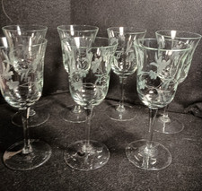 Trawione łodygi 7" kieliszki do wina vintage zestaw 7 szt.