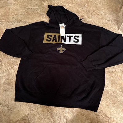 NWT New Orleans Saints Hoodie Men s Size Large Black NFL Team Apparel sweatshirt