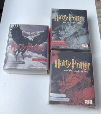 Harry Potter Cassette Audiobook Lot Books 3 & Complete 4 Stephen Fry BBC - Image 1 of 3