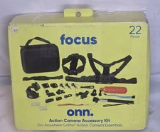 Onn Focus Action Camera Accessory Kit GoPro Essentials 22 pieces Chest Mount