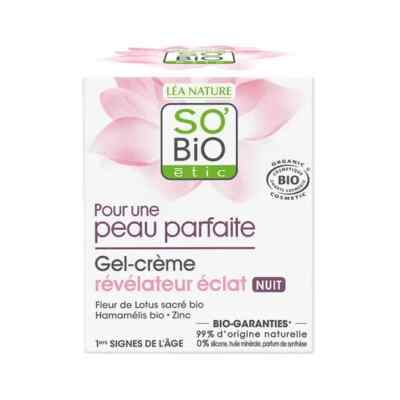 SO BIO ETIC GEL GESICHTSCREME OFFENBARER GLANZ NACHT MIT LOTUSBLUME