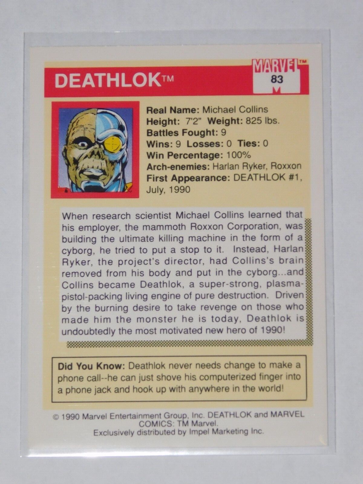 1990 IMPEL MARVEL UNIVERSE SERIES 1 DEATHLOCK CARD #83 | eBay
