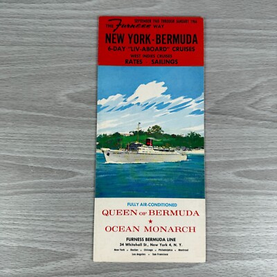Vtg Cruise Brochure New York Bermuda Queen Bermuda & Ocean Monarch 1965 Sailings