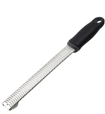 Lemon Zester Stainless Steel Kitchen Cheese Grater Plastic Cover Black Handle