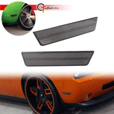 Smoked Lens Front Bumper Side Marker Light Housing For 2008-14 Dodge Challenger