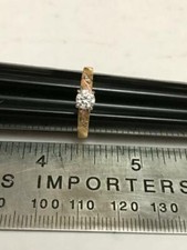 Diamond Solitaire Engagement Ring In 14K Yellow Gold