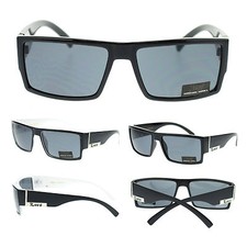Locs Black Mens Hardcore Gangster Rectangular Plastic Biker Sunglasses