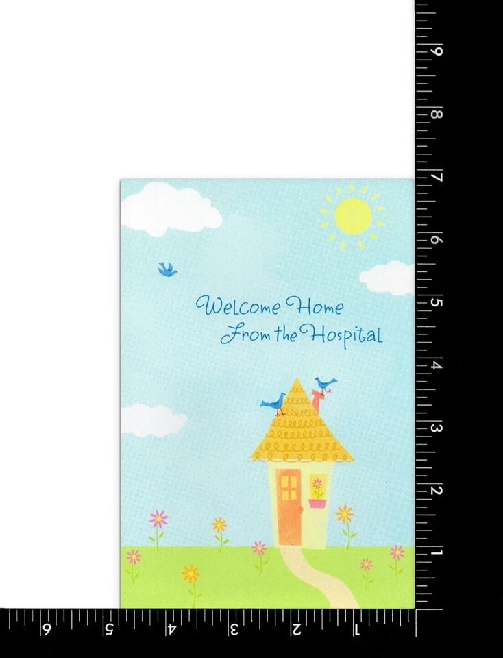 Cute GET WELL / WELCOME HOME FROM HOSPITAL Card, Bird House Sun by Hallmark +✉ - Image 3 of 4