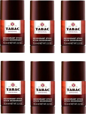 6 PACKS of Tabac Original Deodorant Stick 75ml