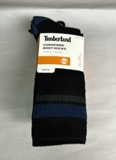 New Timberland Socks 4 Pair Package Men s Black Wool Cushioned Boot Socks Fall