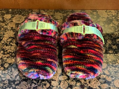 UGG Mens NEW Multicolor Fluff It Pixelate 1131550 Faux Fur Slide Slipper Size 11 UGG 1131550 Mens Multicolor Fluffy It Pixelate Slippers Size  main image 3