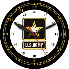 12.25" Wall Clock US Army Military 24 Hr Display Patriotic Service 0125