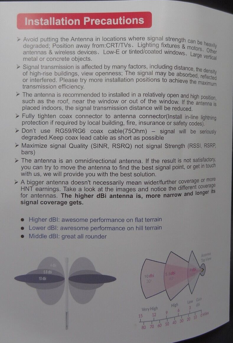 Eifagur HNT Hotspot Miner 8 dBi 915MHz LoraWAN All-Weather Antenna 24" X002XU5TM