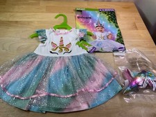 New Baby Girl s Halloween Costume Unicorn Dress Headband Sz 6-12 Months CUTE
