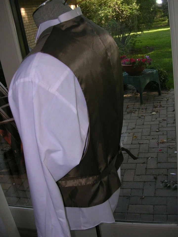 #706 CHALECO SOLAPA A RAYAS HOMBRE GRANDE VICTORIANO COLONIAL DICKENS STEAMPUNK 50R Foto 3 de 4