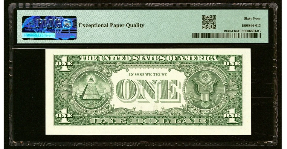 2003 $1 FRN Fancy Repeater Serial Number 55595559 PMG GEM 64 EPQ - Image 2 of 2