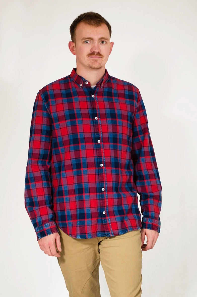 Red blue store check shirt