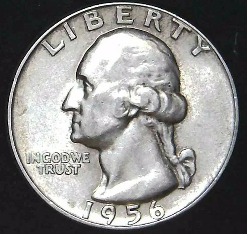 1956-P 25C Washington Quarter BU 90% Silver 21hwc0821