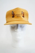 Vintage K Brand Snapback GRIMMETT BROS Excavating Trucker Hat Brown Corduroy