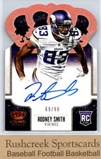2013 Crown Royale #183 Rodney Smith Auto /99 RC Rookie Vikings