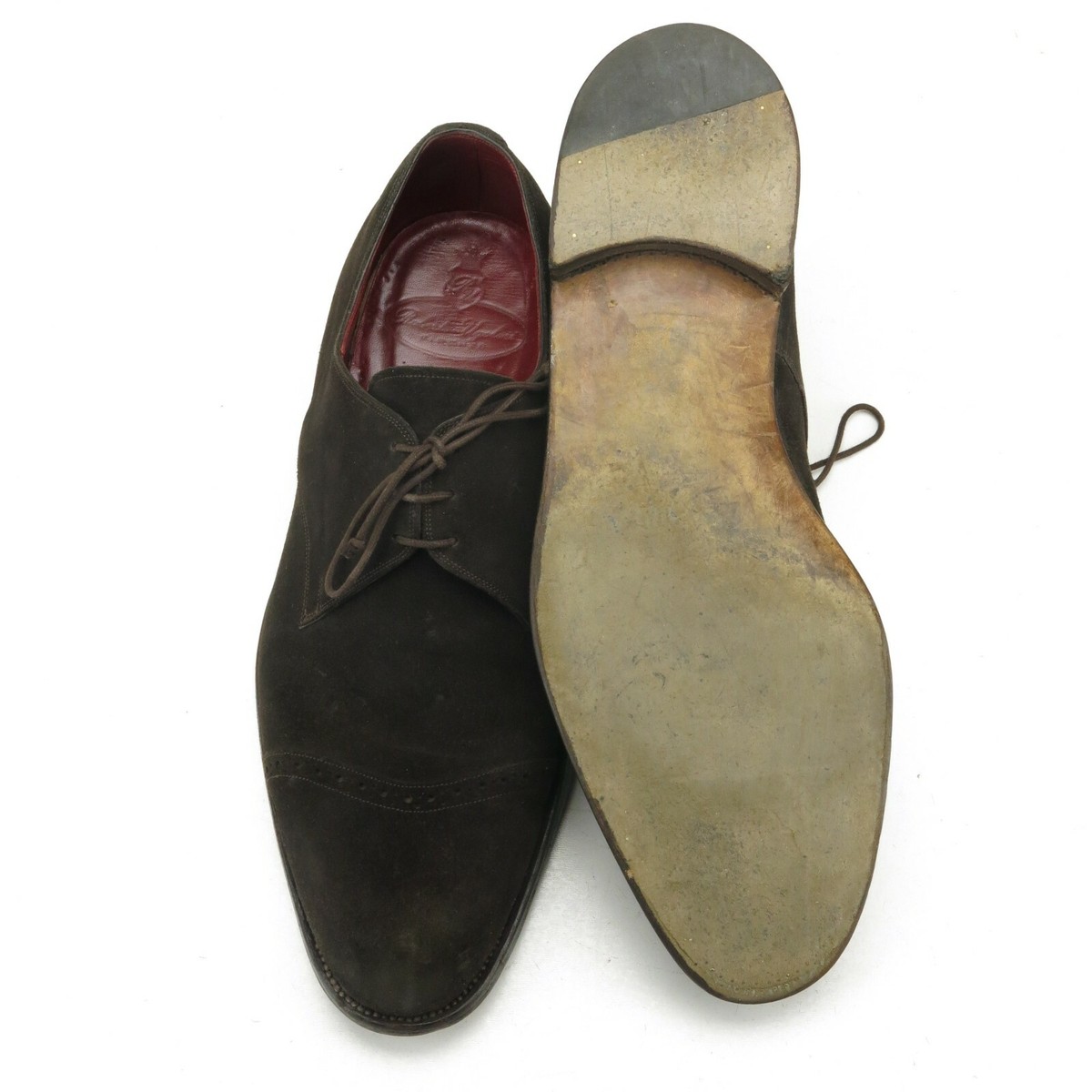 Roberto Ugolini Bespoke Handmade Dark Brown Perf. Cap-toe Oxfords