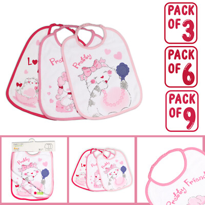 Baby Lätzchen Füttern UK Junge Mädchen waschbar wiederverwendbar Baby Lätzchen 3/6/9er Pack