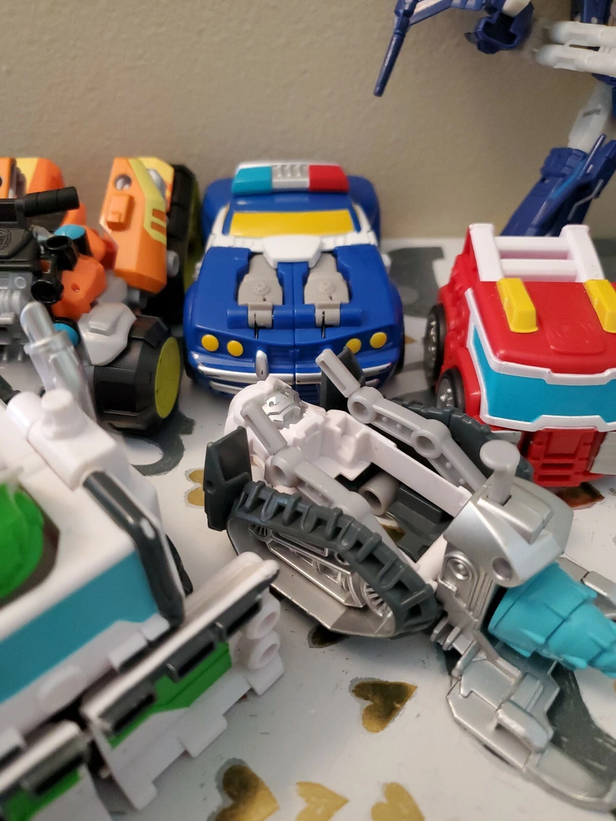  fun transformers lote de 8 snowplow avião carro de polícia atv exército 