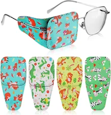 4 Pcs Eye Patches for Kids Reusable Eyepatch for Glasses to Cover Either Eye,...