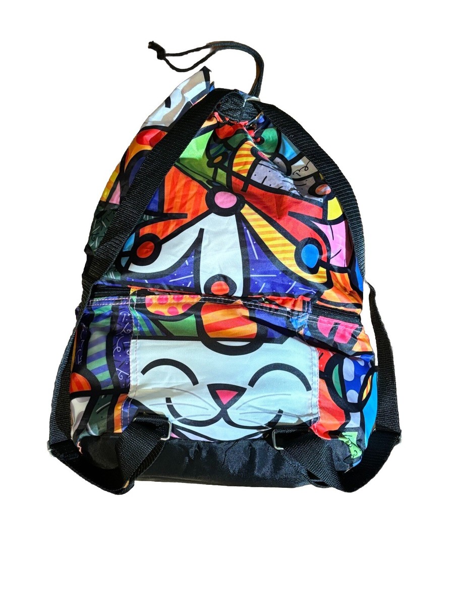 Romero Britto Drawstring Backpack Insulted Lunch Box Bag Cat Romero Britto Drawstring Backpack Insulted Lunch Box Bag Cat