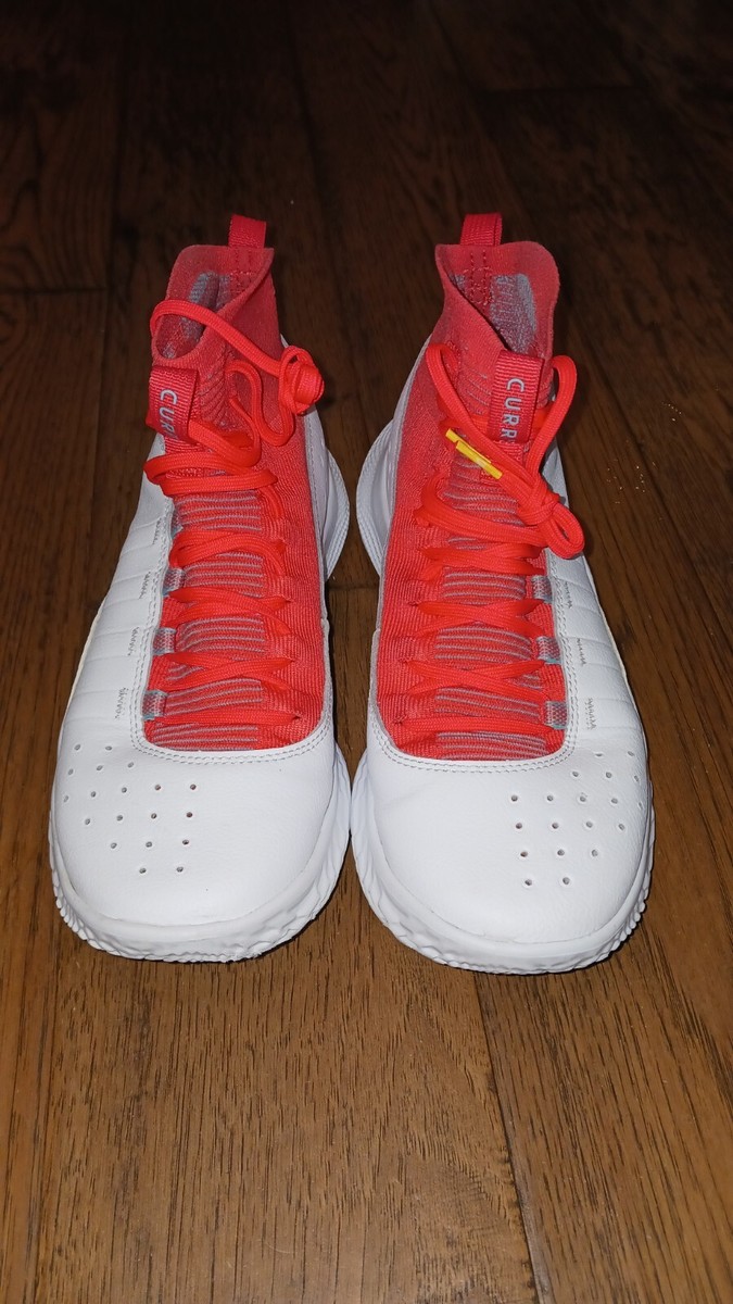 Under Armour Curry 4 FloTro Playoffs White/Crimson Mens Sz Under Armour Curry 4 FloTro Playoffs White/Crimson Mens Sz