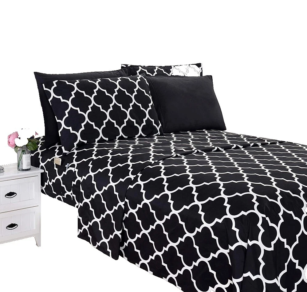 Black Geometric Bed Sheets