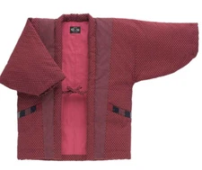 Japanese Kimono Winter Jacket Hanten Warm Wear Size Free Red Made in Japan NEW